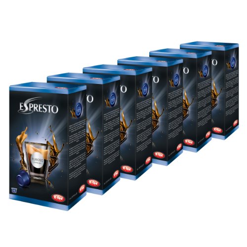 K-Fee Espresto Espresso Furioso, Café, Arabica, Intensité 8, 6 Boîtes, 6 x 16 Capsules