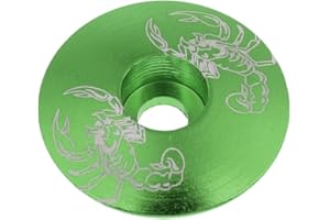 P Prettyia Universal 1 1/8 inch (28.6mm) Aluminum Alloy Stem Headset Top Cap for MTB Road Mountain Bike Cycle Bicycle Cycling, Green Scorpion