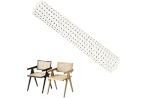 Ruikcoll Weiß Wiener Geflecht,Kunststoff PE Rattan-Gurt Cane Webbing Rattan Roll Rattan Geweberolle Gewebtes Offenes Rattan Wabengeflecht für DIY-Projekte Möbeldekoration(40 x 100cm)
