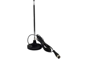 SPORWAY DAB+ Antenna Radio FM: 1 Antenna Telescopica Digitale Con Base Magnetica Per Sintonizzatori Radio DAB FM, Ideale Per Interno (Cavo Di Estensione 3m, 75 Ohm)