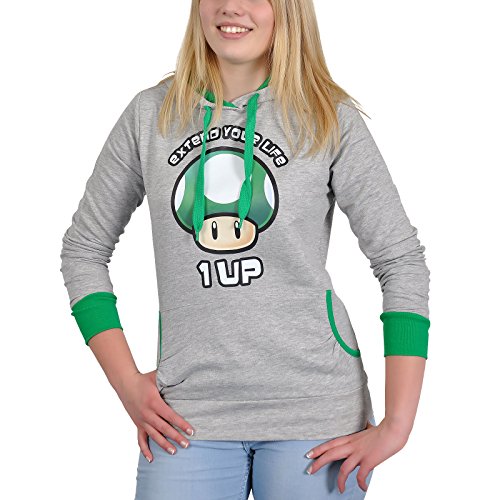 Preisvergleich Produktbild Nintendo Hoodie (Damen)-XL- Extend Your Life,grau