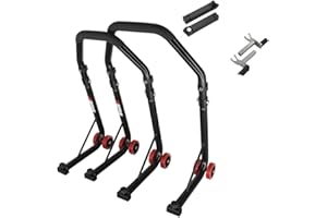 ‎SEFIS MOTO SEFIS D18 Motorradständer Set für Honda CMX 500/1100 Rebel Vorder- und Hinterrad Motorradheber Motorrad montageständer hinten Motorrad ständer Set Motorrad aufbocken (Schwarz)