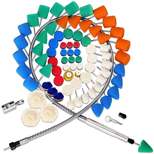 78pcs Mini Polishing Pad, Detail Polishing Pad Mix Size Kit Buffing Pad For Rotary Tool Polisher Electric Drill Waxing, Sealing Glaze
