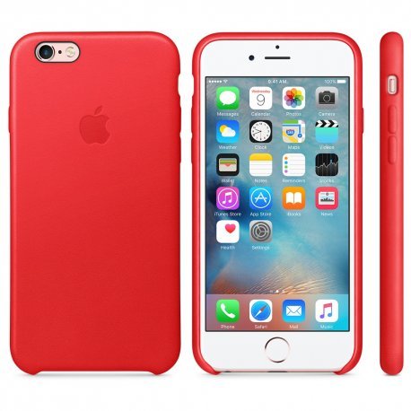 Apple Leather Back Cover Case for iPhone 6S - Red