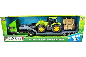 CELINO making your day Farm Tractor Transporter Playset Diecast Vehicle Toys Boys Girls (Green)