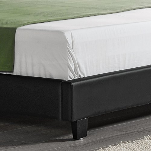 Corium Polsterbett 'Barcelona' mit Matratze (160x200cm)(schwarz)(Kaltschaum) - mit PU-Kunstleder / Kunstlederbezug / Modern / mit Lattenrost / - 