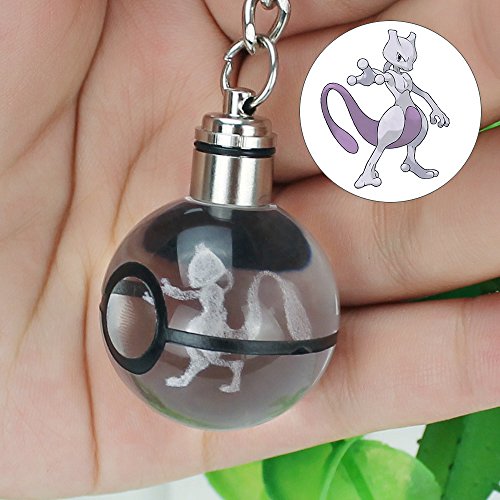 Preisvergleich Produktbild Schlüsselanhänger Pokemon Pokeball Glurak (Charizard) LED Kristall