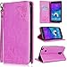 Produktbild SMART LEGEND Lederhülle für Samsung Galaxy Note 4 Ledertasche Hülle PU Leder Flip Schutzhülle Retro Schmetterling Blumen Rose Muster im Bookstyle Folio Wallet Brieftasche mit Eingebautem Magnet Smart Case Backcover Handyhülle Kompletter Schutz Cover Tasche mit Standfunktion und Karte Halter - Rose Rot