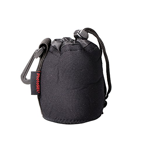 PhotoSEL 4-Pack Lens Pouch    pais kit de protection en n  opr  ne  crochet pour lentille de cam  ra DSLR  Canon Nikon Sony etc   S M L XL  CALP1S4