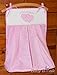 Nappy Stacker / Diaper Bag Match Baby Nursery COT or COT BED LOVE YOU HEART - EMBROIDERY PINK