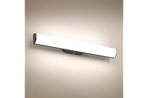 OOWOLF Bathroom Mirror Wall Light - 17" 12W 4000K LED Makeup Shaver Lamp Wall Over IP44 Mirror for Dressing Table Cabinet (Black, 17 Inch)