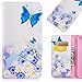 Price comparison product image LEMORRY Nokia 5 Case Leather Flip Wallet Pouch Slim Fit Bumper Protection Magnetic Strap Stand Card Slot Soft TPU Cover for Nokia 5, Elegant Butterfly