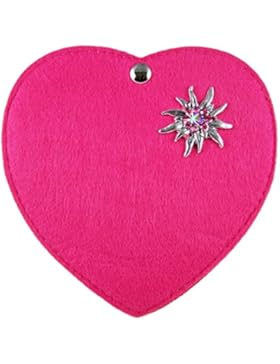 Herz Trachtentasche mit Edelweiß Applikation für Kinder - Wunderschöne Herztasche für Mädchen zu Dirndl und Lederhose