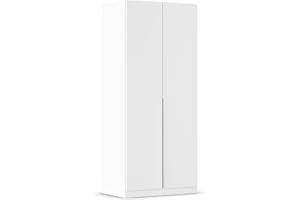 ‎RAUCH MÖBEL Rauch Möbel Alabama, Kleiderschrank für Schlafzimmer, Kinderzimmer, Wohnzimmer, Garderobe, Flur, 2-türig, mit Zubehör Basic, Farbe Weiß, Breite 91 cm