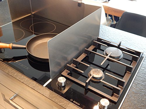 Der flexible Spritzschutz für Ihre Kochinsel – für 60er – 80er – 90er Kochfelder geeignet – Ceran-Induktion – Edelstahl rostfrei – kein Bohren – „spülmaschinenfest“ - 3