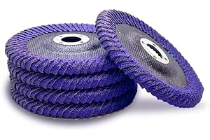 WA GRINDER WA 5 Stück – 10,2 x 1,6 cm Premium Cruved Zirkonia/Ceremic Fächerscheiben, Winkelschleifscheiben, Schleifscheiben für Edelstahl/Metall, Kehlschweißung, gebogene Kante (Körnung 60)