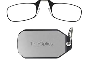 ThinOptics Gafas De Lectura Con Estuche Para Llavero - Unisexo Hombres Mujeres - Gafas De Lectura Compactas, Plegables Y Livianas Con Tecnología Flex-fit