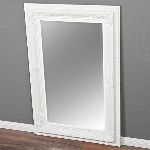 BAROCK WANDSPIEGEL Eve 120x80cm SPIEGEL PUR WEISS POMPÖS HOLZRAHMEN FACETTE - 3