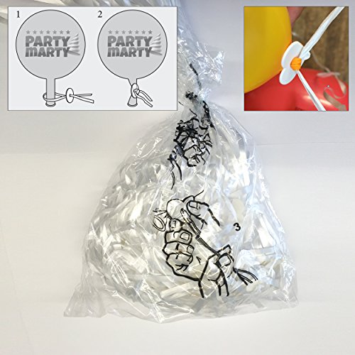 100 Ballonverschlüsse mit Polyband - ohne Knoten Luftballons einfach & schnell verschließen - für Heliumbefüllung geeignet