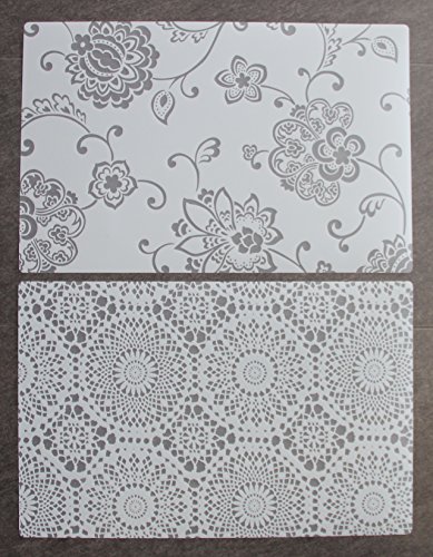 Bada Bing 6er Set Tischset transparent klar weiß Blume Spitze 2fach sort. durchsichtig abwaschbar