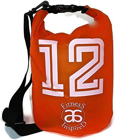 Essential Waterproof Camo or Translucent Dry Bag to Keep Gear Dry for Swim lessons, Beach outings, Kayaking, Rafting, Boating, Hiking, Camping and Fishing (Frosted Orange, #12- 5L)
