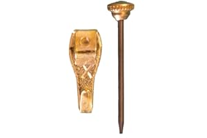 Crochet X - TERF0 - 12 Crochets X + 12 épingles tête laiton pour tableau - Max 5 kg - Or (doré)