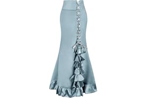 TangDao Falda Lady Steampunk de Loto-Hoja de Pescado Vestido Retro gótico Sirena Vestido