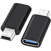Seminer USB C to Mini USB Adapter (2 Pack), Type C (Female) to Mini USB 2.0 (Male) Convert Connector, USB Mini to USB C Adapt