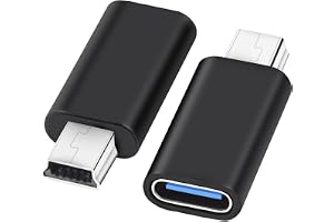 USB C till Mini USB Adapter (2 Pack), Seminer Typ C (Hona) till Mini USB 2.0 (Hane) Konverteringsanslutning, USB Mini till US