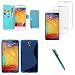 Produktbild Samsung Galaxy Note 3 Neo Lite Duos/3G LTE SM-N750/SM-N7505 SM-N7502: Zubehör Schutzhülle Hülle Case Silikon Schutzhülle in Blau Eingabestift, Displayschutzfolie