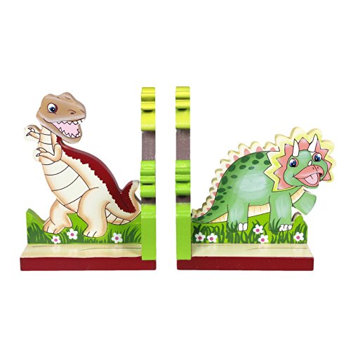Fantasy Fields by Teamson Dinosaur Kingdom Childrens Wooden Kids Bookends Decoration Gift TD-0080A