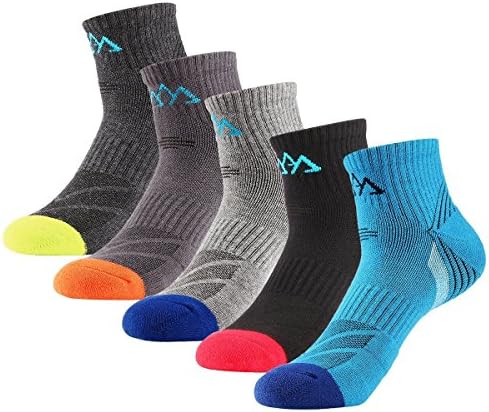 5 Pack Hiking Socks Mid Cushion Low Hiking Camping Multi Performance Socks for Walking Trekking Runing Spring Winter