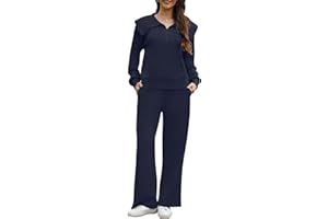 Yutdeng Conjunto Chandal Mujer Completo Conjunto Deportivo Mujer Conjuntos 2 Piezas Chándal Sudadera Manga Larga Cremallera Pantalones Recto Loungewear Set Ropa de Casa Cálido Traje Deporte Tracksuit