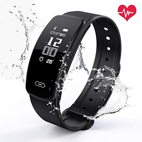 Fitness Tracker,OUDEKAY Heart Rate Monitor Activity Tracker Smart Bracelet with Sleep Monitor Watch, IP67 Waterproof Smart Wristband with Calorie Counter Watch 9 Sports Mode Monitoring Pedometer for iOS &amp; Android(Black)