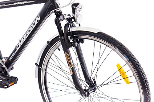 28″ Zoll LUXUS ALU CITY BIKE TREKKINGRAD HERRENFAHRRAD CHRISSON INTOURI GENT mit 24G SHIMANO schwarz matt - 5