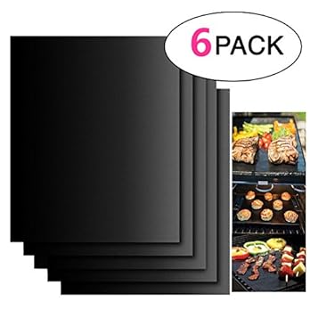 Hongci Bbq Grill Badematten Set Von 6 Non Stick Ofen Liner Teflon Backen Mats Perfekt Fr Kochen Auf Gas Kohle Ofen Und Elektrische Grills Wiederverwendbar Robust Hitzebestndig Grill Blatt Fr Grillen