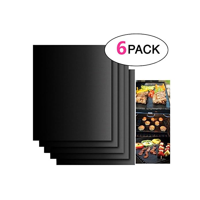 Hongci Bbq Grill Badematten Set Von 6 Non Stick Ofen Liner Teflon Backen Mats Perfekt Fr Kochen Auf Gas Kohle Ofen Und Elektrische Grills Wiederverwendbar Robust Hitzebestndig Grill Blatt Fr Grillen