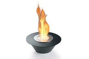 Aaron Home Porto Chimenea bioetanol de Mesa, Acero Inoxidable, 28cm de diámetro (Antracita)