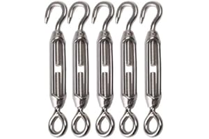 VEDA DN M4 in acciaio inox 304 Hook & Eye tenditore fune Tension pacchetto di 5