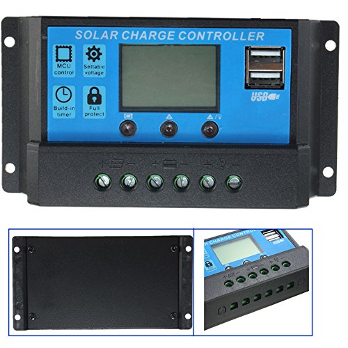 20A 12V/24V solar Laderegler LCD 2 USB - 5