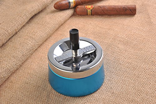 Quantum Abacus Runder Windaschenbecher / Drehaschenbecher aus Zinklegierung, blau-metallic, 9,5cm Durchmesser, Mod. 801-03 (DE) - 3