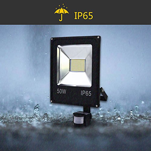 Hengda® 50w LED Fluter mit Bewegungsmelde Warmweiß Wasserfest Scheinwerfer Außenleuchten sensor außenleuchten - 8