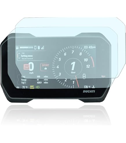 BROTECT Vetro Temperato Per Display Ducati Panigale V4 (2018-2020) – Protezione Schermo 9H, 3 Pezzi, Trasparente - 2