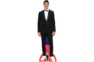 Star Cutouts Ltd Sagoma in Cartone a grandezza Naturale del Giocatore di Tennis Novak Djokovic, con Mini Supporto da scrivania, Altezza 190 cm, Cartoncino, Multicolore, Standard