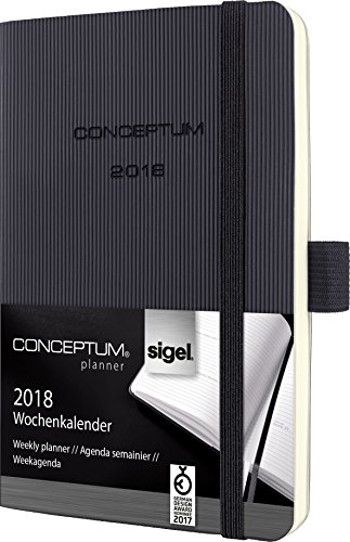 Preisvergleich Produktbild Sigel C1823 Wochenkalender 2018, ca. A6, Softcover, schwarz, CONCEPTUM - viele Modelle
