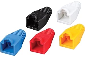 Klein Tools VDV824-650 CAT6 /CAT5e Data Ethernet Network RJ45 zakończone buty odciążające, ochrona zatrzasku, oznaczone kolorami, 100 sztuk, białe