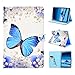 Produktbild Galaxy Tab A 10.1 T580 Lederhülle, E-Book T580 Galaxy Tab A(2016) Schutzhülle, Asnlove PU Ledertasche Samrt Case Hart Hülle Schutzhülle Tasche Leather Ultra Thin Case mit Standfunktion Tablet Cover für Samsung Galaxy Tab A (2016) T580, Blaue Schmetterlinge, Kirsche