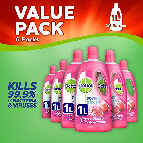Limpiador líquido multiuso de cerezo y granada (6 unidades de 1 l) Power and Fresh, de Dettol