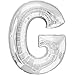 Produktbild Folienballon - BUCHSTABE G SILBER - XXL 70cm, Luftballon mit Buchstaben + PORTOFREI mgl + Geschenkkarten Set + Helium & Ballongas geeignet. High Quality Premium Ballons vom Luftballonprofi & deutschen Heliumballon Experten. Luftballon Geschenk und lustige Ballon Deko