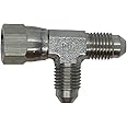 RFS Swivel Nut Run Tee, JIC 37 Degree End Types, Stainless Steel, 1/4" JIC(f) x 1/4" JIC(m) End Size, 1/4" Tube OD